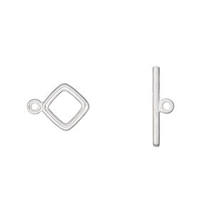 Clasp toggle 1pkg1 sterling silver, 9mm diamond, JBB Findings 1-strand