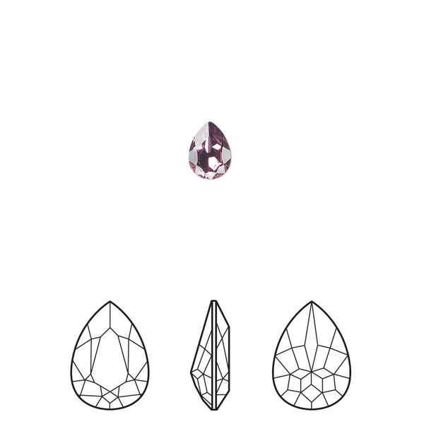 Fancy stone 24pk iris foil back, Crystal Passions® 6x4mm pear 4320 image number 0