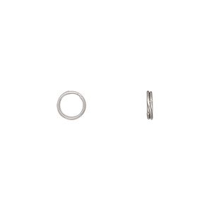Split ring, stainless steel, 6mm round. Sold per pkg of 50.