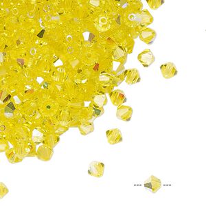 Bead 720pk citrine AB, Preciosa Czech crystal 4mm bicone