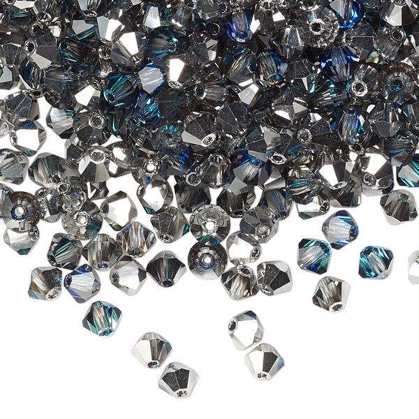 Bead 144pk crystal Bermuda blue, Preciosa Czech crystal 4mm bicone image number 0