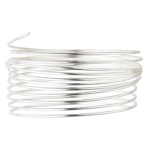 Wire, sterling silver, half-hard, round, 22 gauge. Sold per pkg of 5 feet.