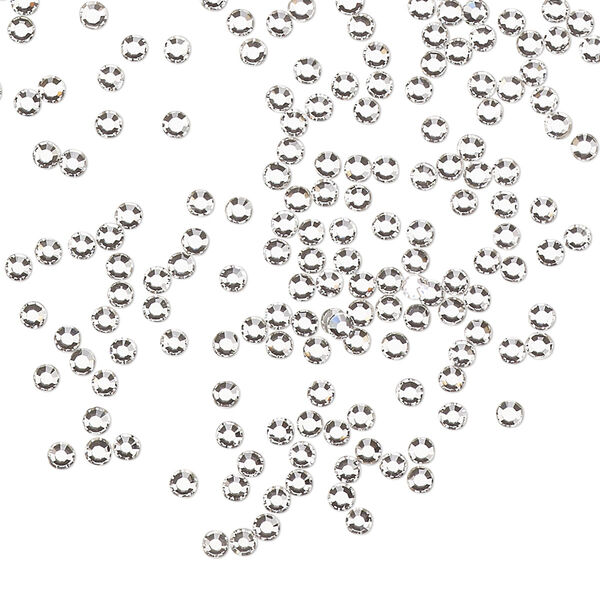 Flat back, Dance With Me™ crystal rhinestone, crystal clear, foil back, 1.9-2.1mm rose, SS6. Sold per pkg of 144 (1 gross). image number 0