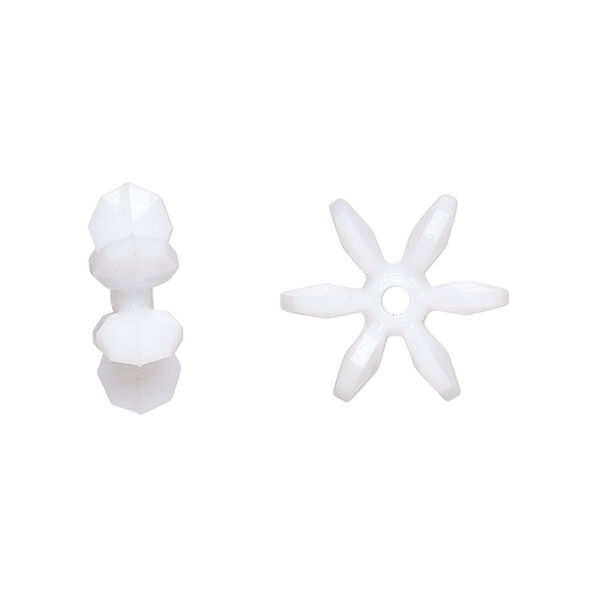 Bead, acrylic, opaque white, 14x5mm paddle wheel. Sold per pkg of 500. image number 0