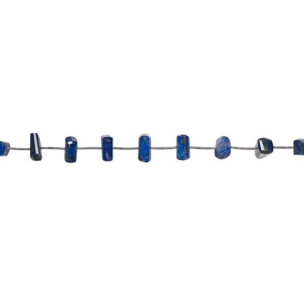 Lapis lazuli 1pkg8, hand-cut top-drilled step-cut freeform bead natural, 11x6mm-17x8mm image number 1