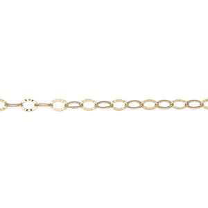 Chain 1pkg1 14Kt gold-filled starburst, 2.7mm oval, 5 foot unfinished