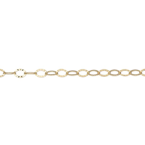 Chain, 14Kt gold-filled, 2.7mm oval starburst. Sold per 5-foot spool. image number 0