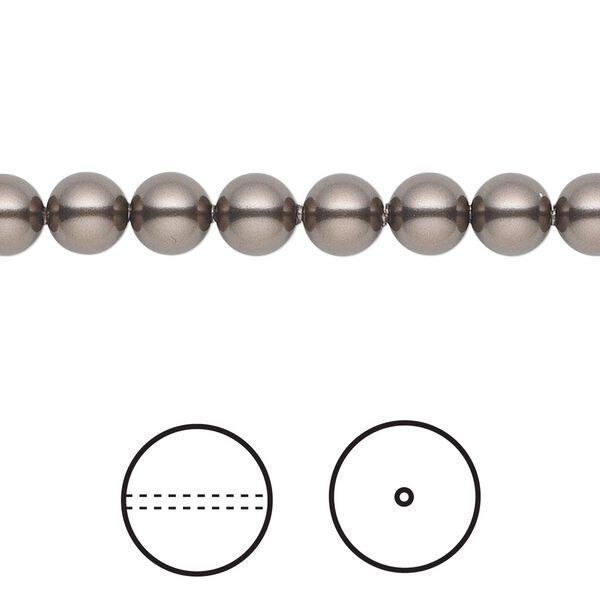 Pearl 50pk brown, Crystal Passions® 6mm round 5810 image number 0