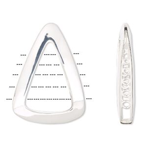 Sterling silver open triangle focal, 5-loops, 48x35mm. Sold individually.