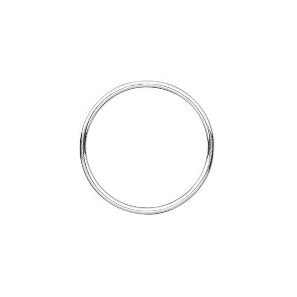 Jump ring, sterling silver, 20mm soldered round, 18.2mm inside diameter, 19 gauge. Sold per pkg of 2. image number 0