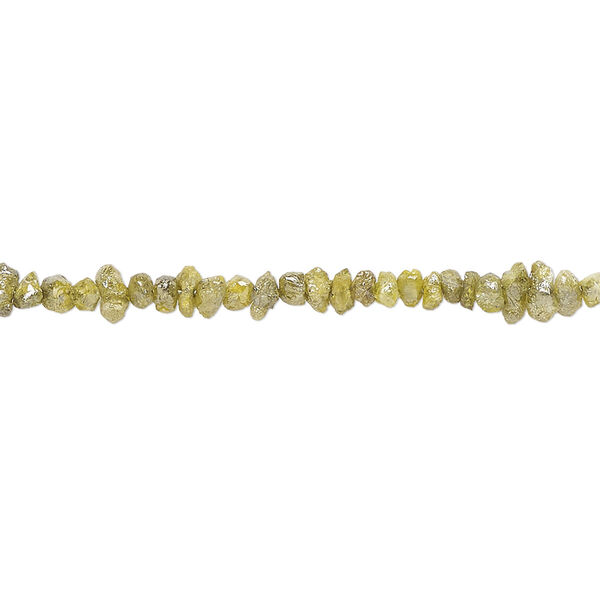 Bead, diamond (natural), yellow, mini chip, Mohs hardness 10. Sold per 8-inch strand. image number 0