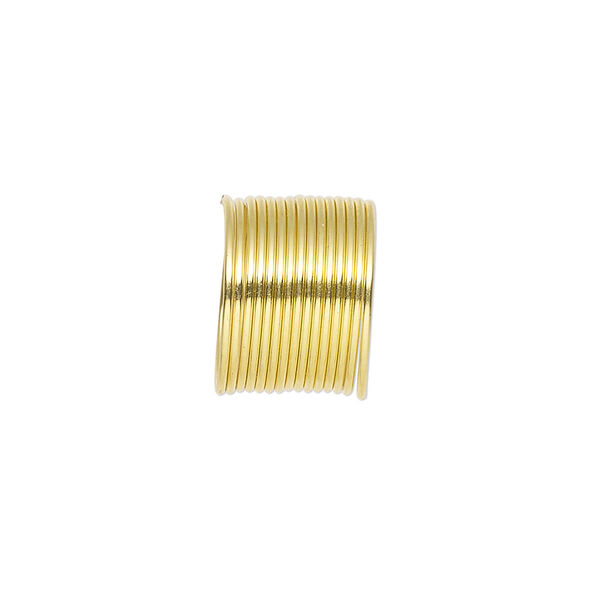 Memory wire, gold-plated high carbon steel, 1/2 inch toe ring, 0.7mm thick. Sold per pkg of 12 loops. image number 0