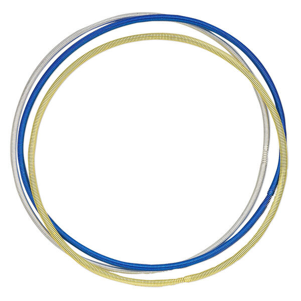 Bracelet, stretch, steel, assorted colors, 2mm wide, 7 inches. Sold per pkg of 12. image number 0