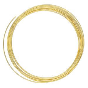 Memory wire, gold-plated high carbon steel, 2-1/4 inch bracelet, 0.7mm thick. Sold per pkg of 12 loops.