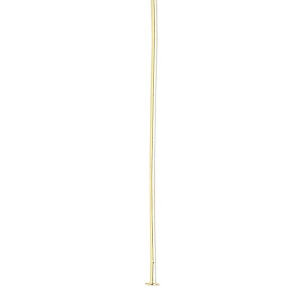 Head pin, gold-plated brass, 3 inches, 21 gauge. Sold per pkg of 1,000. image number 0