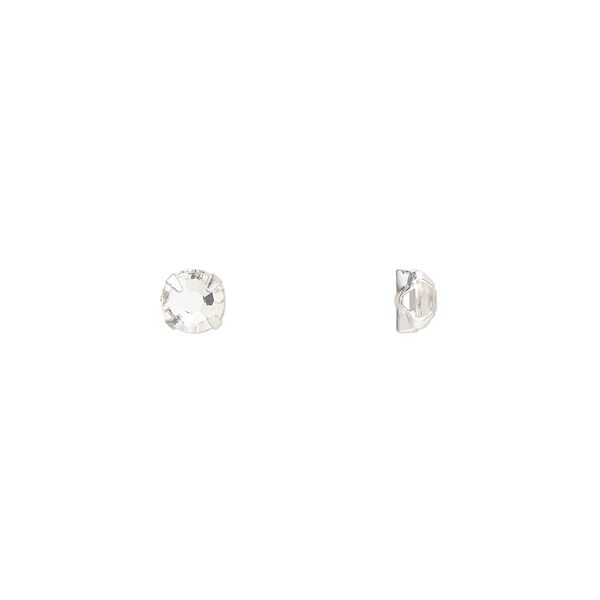 Bead 24pk rose montees crystal silver plate, Preciosa Czech crystal 3.8-4mm round SS16 image number 0