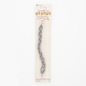 Bracelet component, 3-strand, acrylic pearl and silver-finished steel, 14mm braided round, 6 inches. Sold individually.