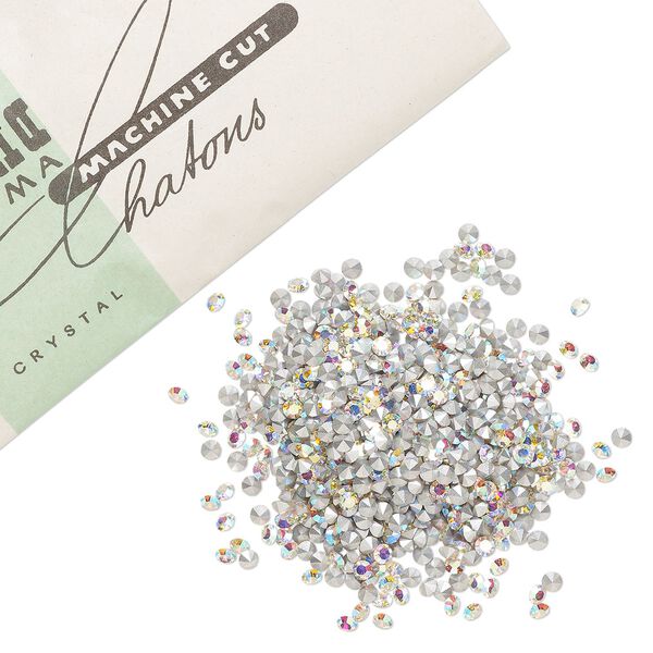 Chaton 1pkg1440 crystal AB, vintage Preciosa Czech crystal rhinestone round PP27 image number 0