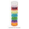Organizer jar, plastic, transparent multicolored, 2x1-1/4 inch round. Sold per 7-piece set. image number 0