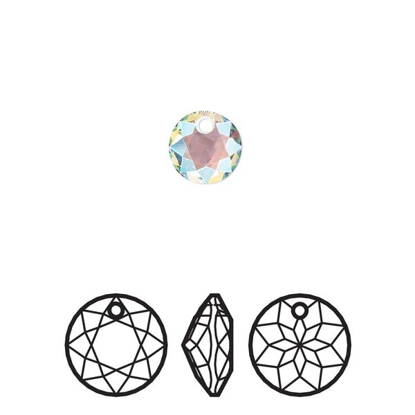 Drop 72pk crystal shimmer, Swarovski® 8mm pendant classic cut 6430 image number 0
