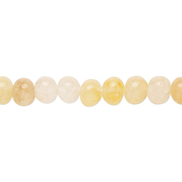 Yellow iron quartz 1pkg1, hand-cut rondelle bead natural 14 inch 6x5mm-8x6mm image number 0