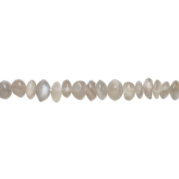 Grey moonstone 1pkg1, hand-cut saucer bead natural, 13 inch 4x2mm-5x4mm image number 0