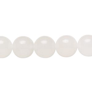 Snow quartz 1pkg1, round bead natural 15.5-16 inch 10mm
