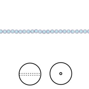 Pearl 1000pk iridescent light blue, Swarovski® 2mm round 5810