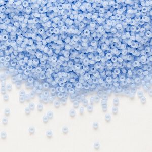 Seed bead, Miyuki, glass, pkg/250g, #15 rocaille, opaque blue agate, (RR-494).