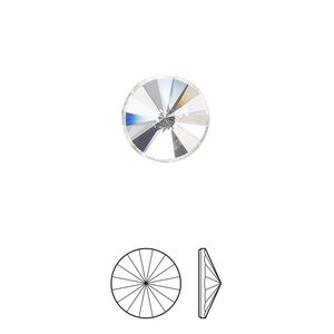 Flat back 4pk crystal foil back, Preciosa MAXIMA Czech crystal rhinestone 10mm rivoli