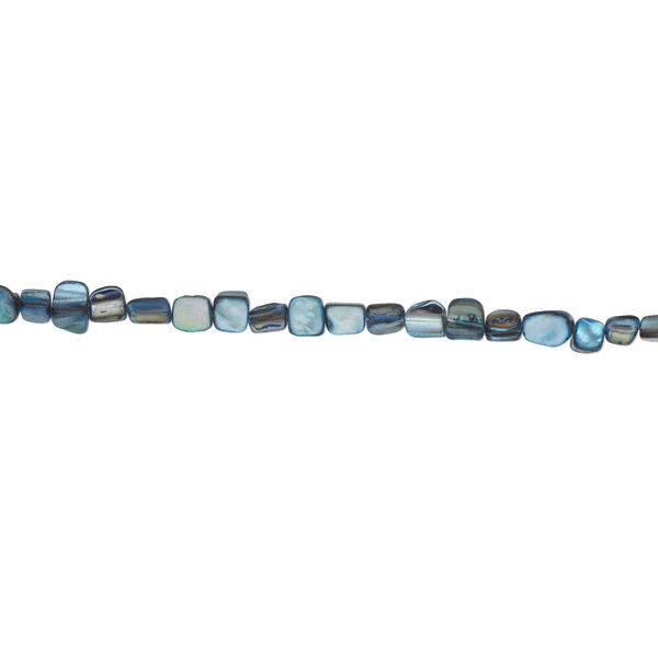 Mother-of-pearl shell 1pkg1, triangle tube bead 15 inch mountain blue 7x8mm-11x8mm image number 1