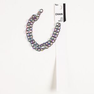 Chain steel 8.1mm cable, electro-coated rainbow 7.5 inches