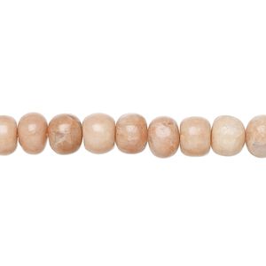 Sunstone 1pkg1, hand-cut rondelle bead natural 14 inch 6x4mm-7x6mm