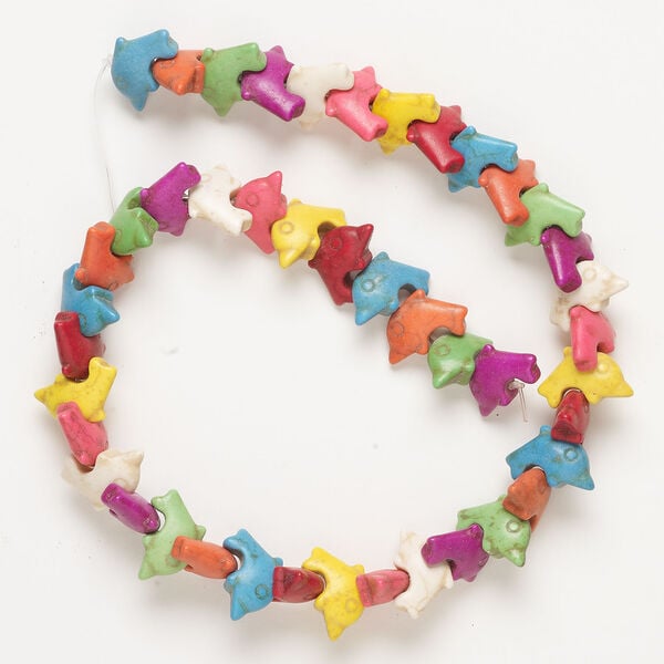 "Magnesite" / resin 1pkg1, dolphin bead 15.5-16 inch mixed colors 20x11mm-20x12mm image number 0