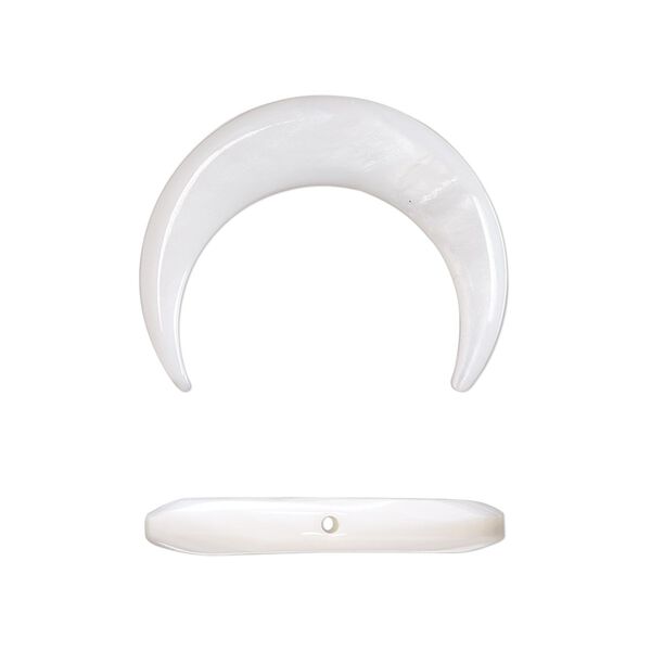 Drop, mother-of-pearl shell (natural), 25x22mm hand-cut 3D naja, Mohs hardness 3-1/2. Sold per pkg of 2. image number 0