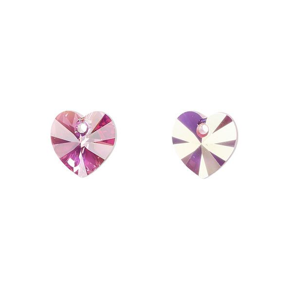 Drop 4pk rose AB, Crystal Passions® 10mm pendant heart 6228 image number 0