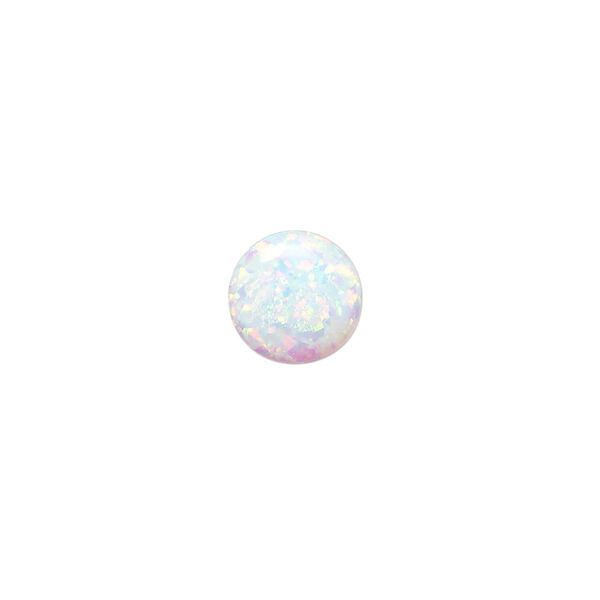 Cabochon, "opal" (silica and epoxy) (man-made), white, 10mm calibrated round. Sold individually. image number 0