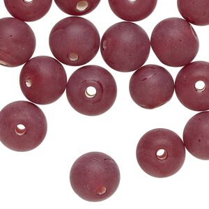 Bead, lampworked glass, translucent dark burgundy, 10mm round. Sold per 2-ounce pkg, approximately 40 beads.