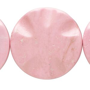 Magnesite 1pkg1, wavy flat round bead 15 inch 35mm