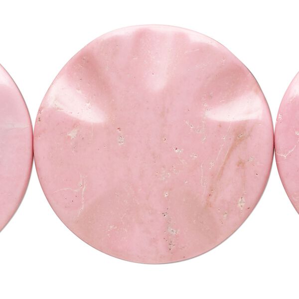 Magnesite 1pkg1, wavy flat round bead 15 inch 35mm image number 0