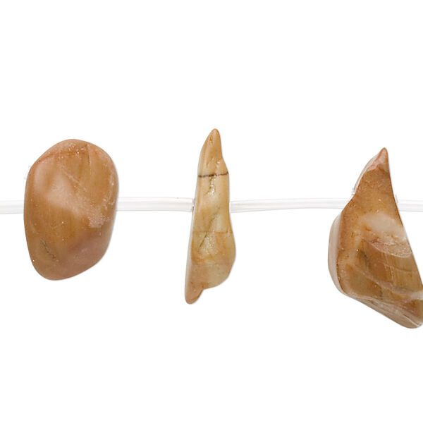 Bead, tigerskin "jasper" (limestone) (natural), small to large top-drilled nugget, Mohs hardness 4 to 5. Sold per pkg of 8. image number 0