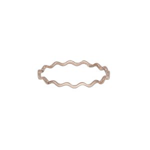 Ring, Create Compliments®, rose gold-plated sterling silver, 2mm wide textured wavy, size 9. Sold individually.