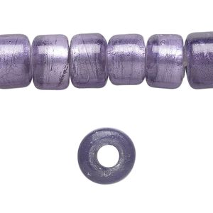 Bead, lampworked glass, semitransparent purple with fine silver foil, 12x8mm crow. Sold per 15-1/2" to 16" strand.