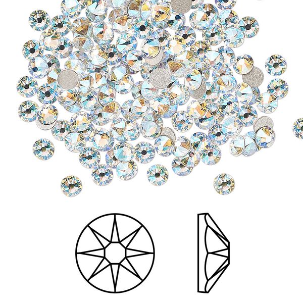 Flat back 1440pk crystal shimmer foil back, Swarovski® 3-3.2mm rose round SS12 2088 image number 0