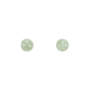 Green aventurine 1pkg2, hand-cut half-drilled faceted round bead natural 6mm