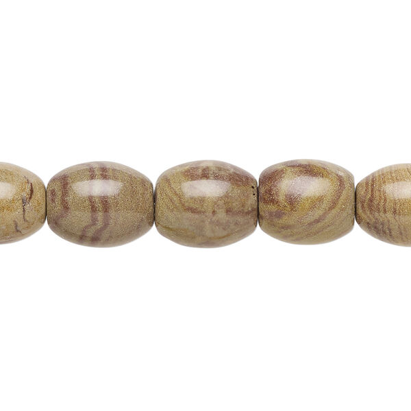 Brown zebra stone 1pkg1, barrel bead natural, 15 inch 11x9mm-11x10mm image number 0