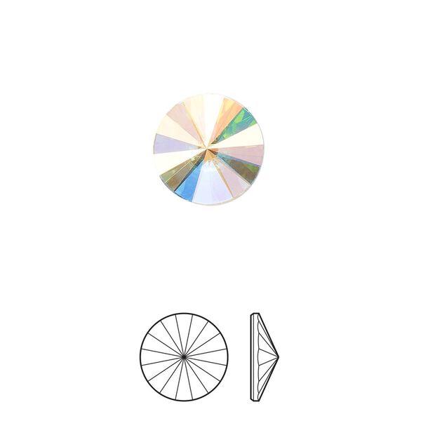 Flat back 144pk crystal AB foil back, Preciosa MAXIMA Czech crystal rhinestone 10mm rivoli image number 0