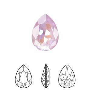 Fancy stone 6pk crystal lavender DeLite, Crystal Passions® 18x13mm pear 4320