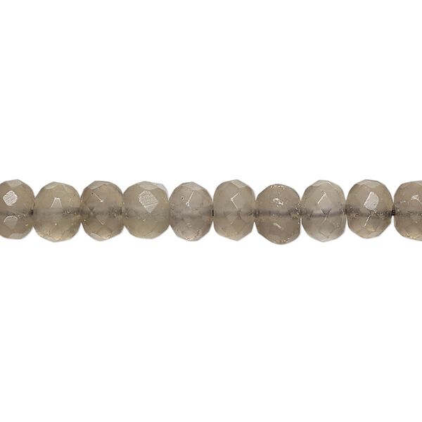 Smoky quartz 1pkg1, hand-cut faceted rondelle bead 14 inch 6x5mm-7x6mm image number 0
