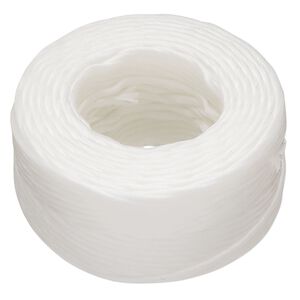 Thread, Hemptique®, polyester, pkg/25 yards, white, 1mm smooth.